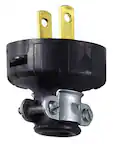 Front. Leviton - Leviton Residential Vinyl Straight Blade Plug 1-15P 18-14 AWG 2 Pole 2 Wire - Black.