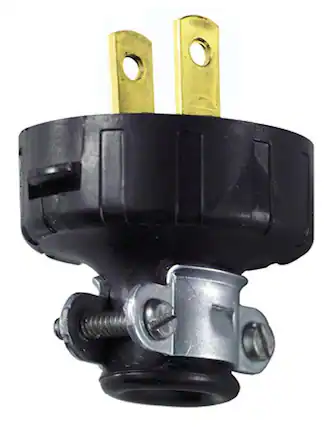 Front. Leviton - Leviton Residential Vinyl Straight Blade Plug 1-15P 18-14 AWG 2 Pole 2 Wire - Black.