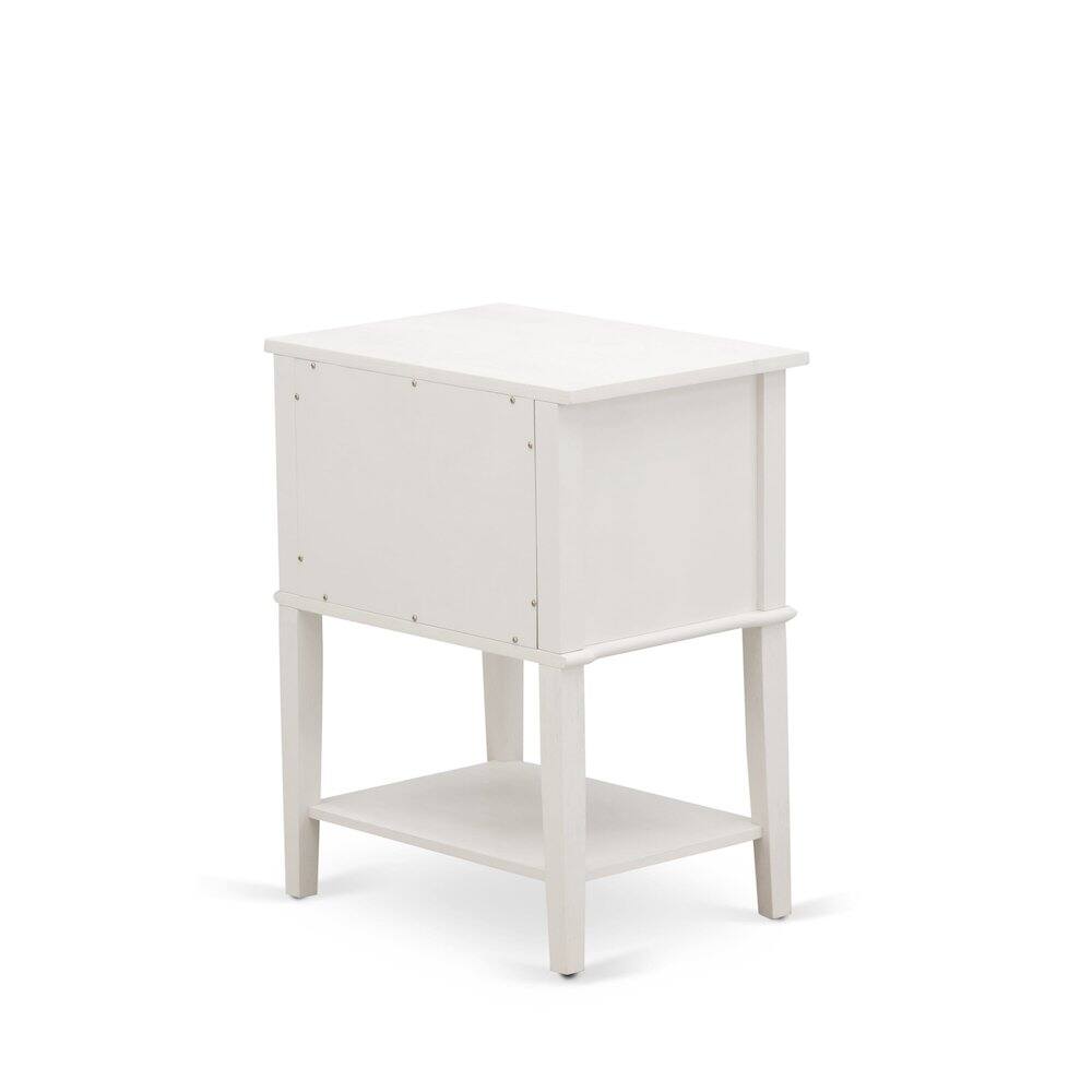 Left. East West Furniture - East West Furniture VL-0C-ET Small Night Stand with 2 Wooden Drawers, Stable and Sturdy Constructed - Wire brushed - Wire Brushed Butter Cream.