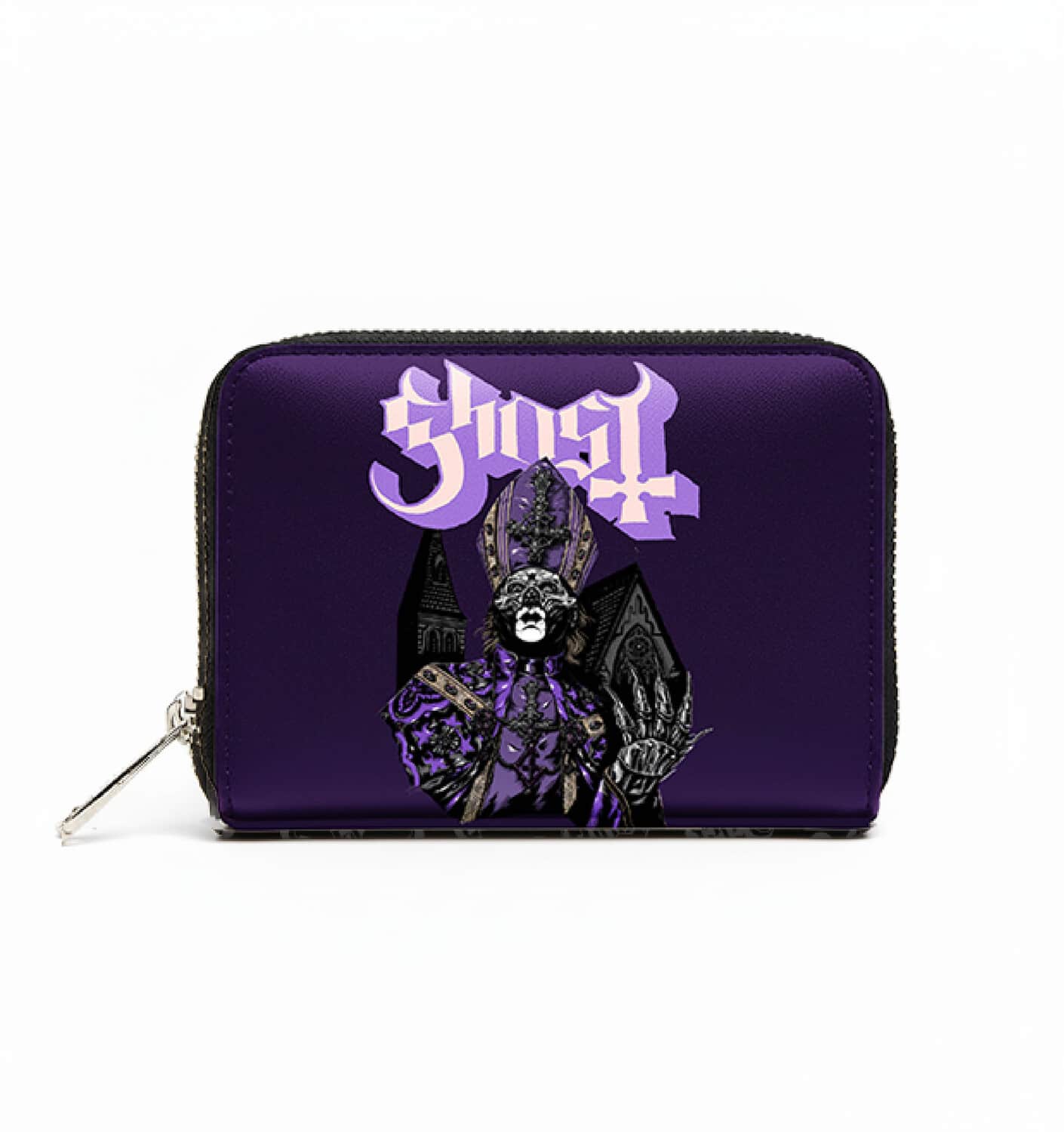 PopMarket - Ghost - Rocksax - Ghost - Tall Man Logo - Bi-Fold Zipped Wallet/Purse (Black) - Multicolor