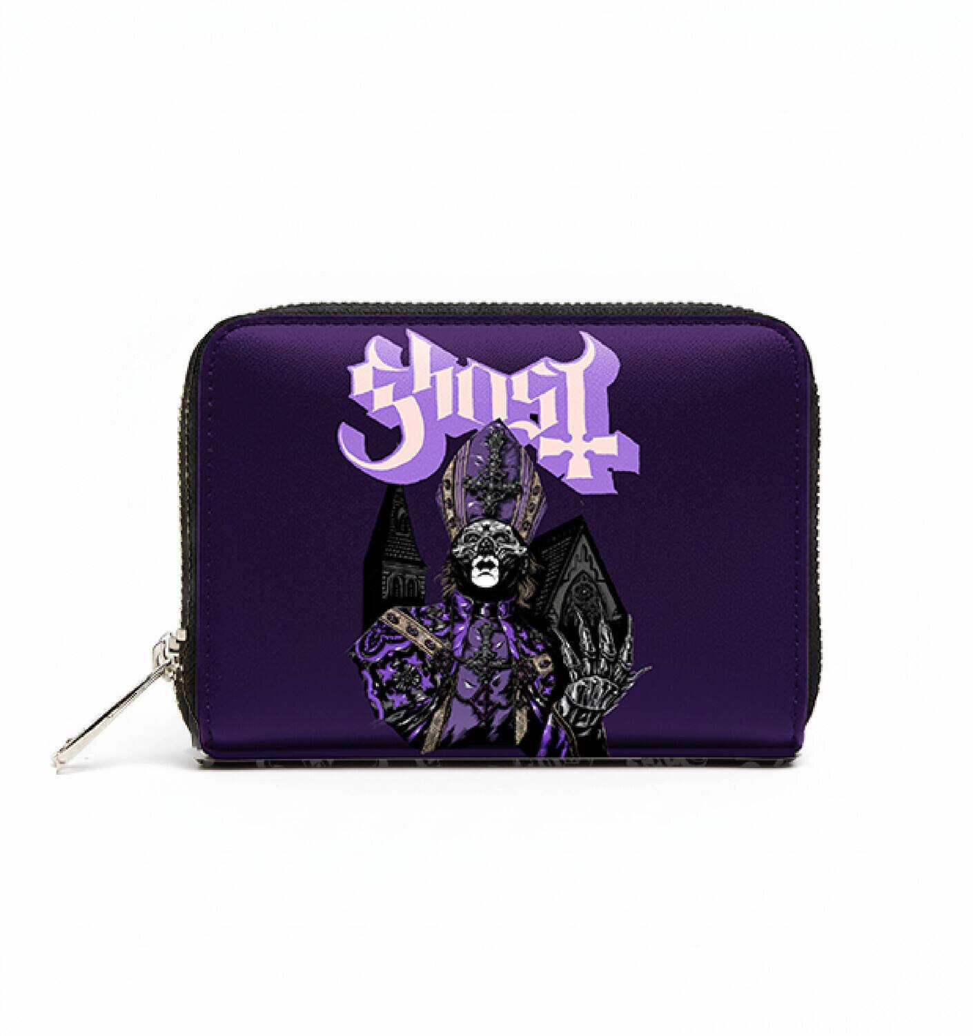 PopMarket - Ghost - Rocksax - Ghost - Tall Man Logo - Bi-Fold Zipped Wallet/Purse (Black) - Multicolor