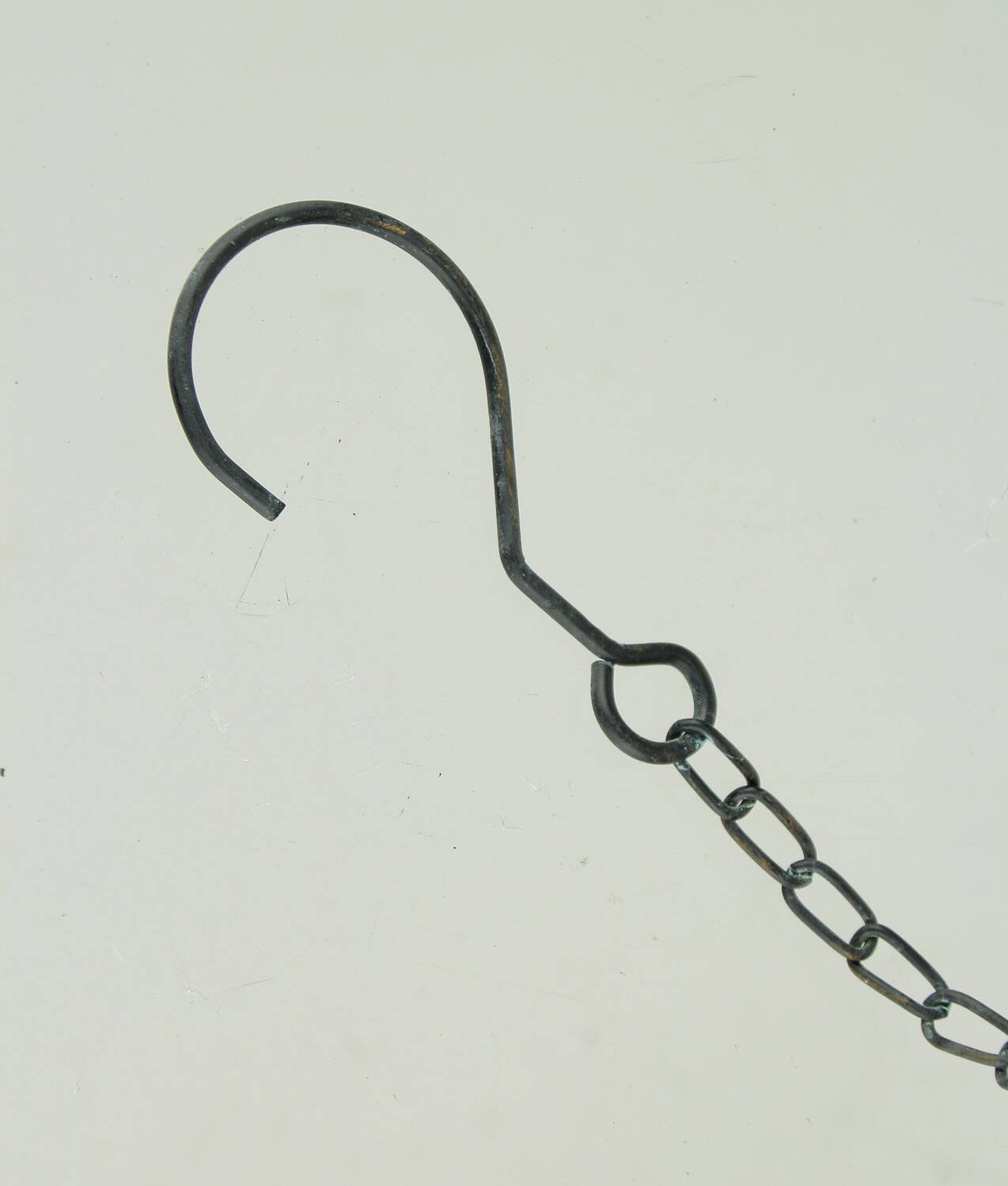 Alt View 2. Zeckos - Verdigris Finish Metal Lily Flower Rain Chain w/Attached Hanger 48 Inch - Teal.