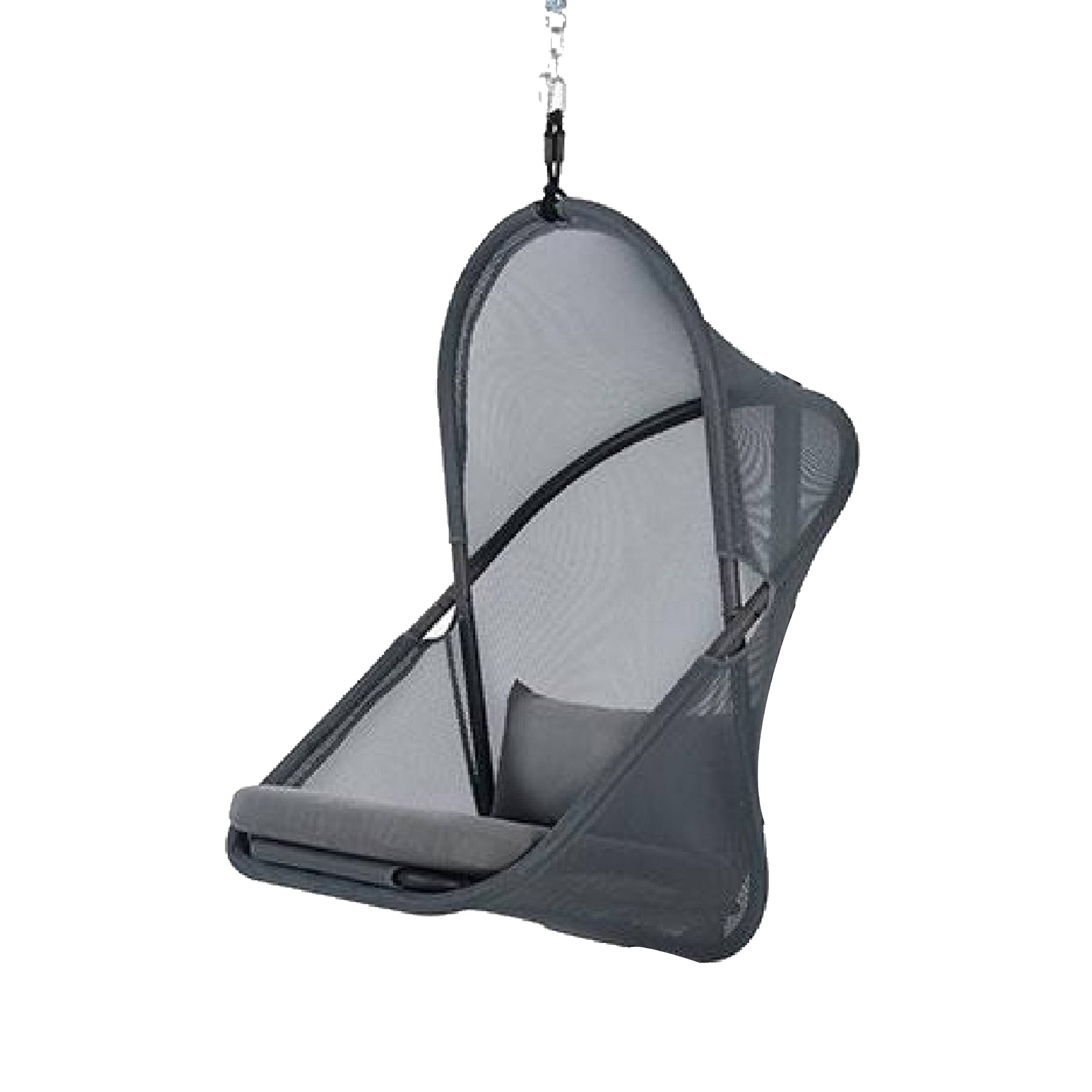 Alt View 1. Manhattan Lane - Cery Outdoor Hanging Swing Chair, Cushioned Dark Gray Mesh - Dark Gray.