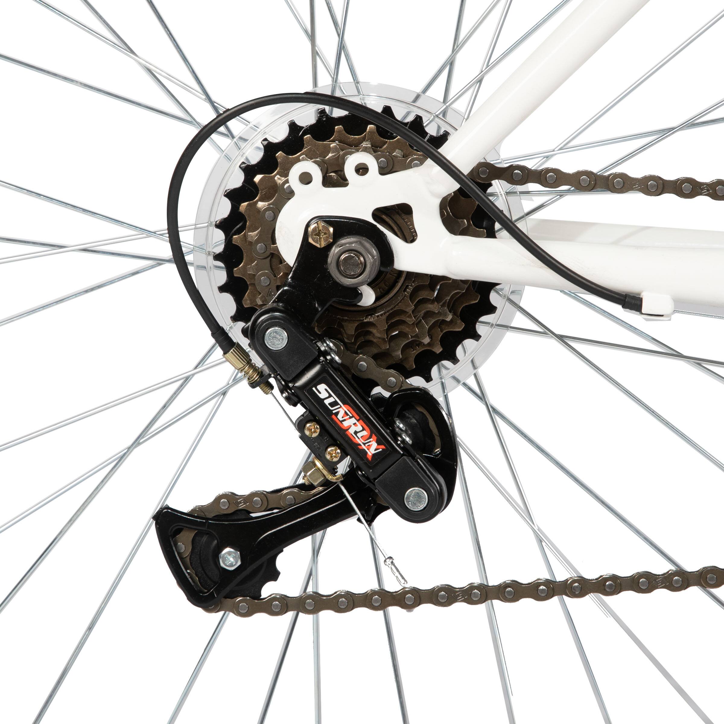 Alt View 8. HILAND - BAMCBASE Lavender 26'' Step-through Mountain Bike with 18-Speed, High-Tensile Steel Frame Bicycle, MTB Women, White - white.