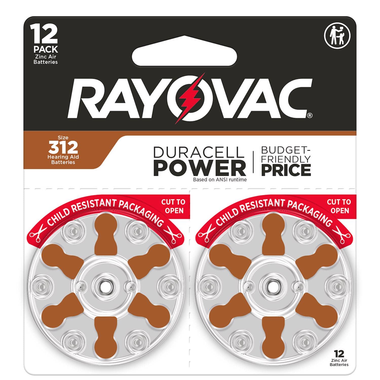 Rayovac - Zinc Air 312 1.45 V Hearing Aid Battery 12 pk