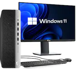 HP - Refurbished Excellent - ProDesk 600 G5 SFF Desktop Computer PC | Intel i7-9700 3.0GHz | 16GB DDR4 RAM | 1TB SSD | New 24" LED | Windows 11 - Black