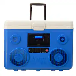 Tunes2Go - 40-Quart Wheeled KoolMAX Cooler with Bluetooth Speaker System and Power Station – The Ultimate Party Companion - Blue