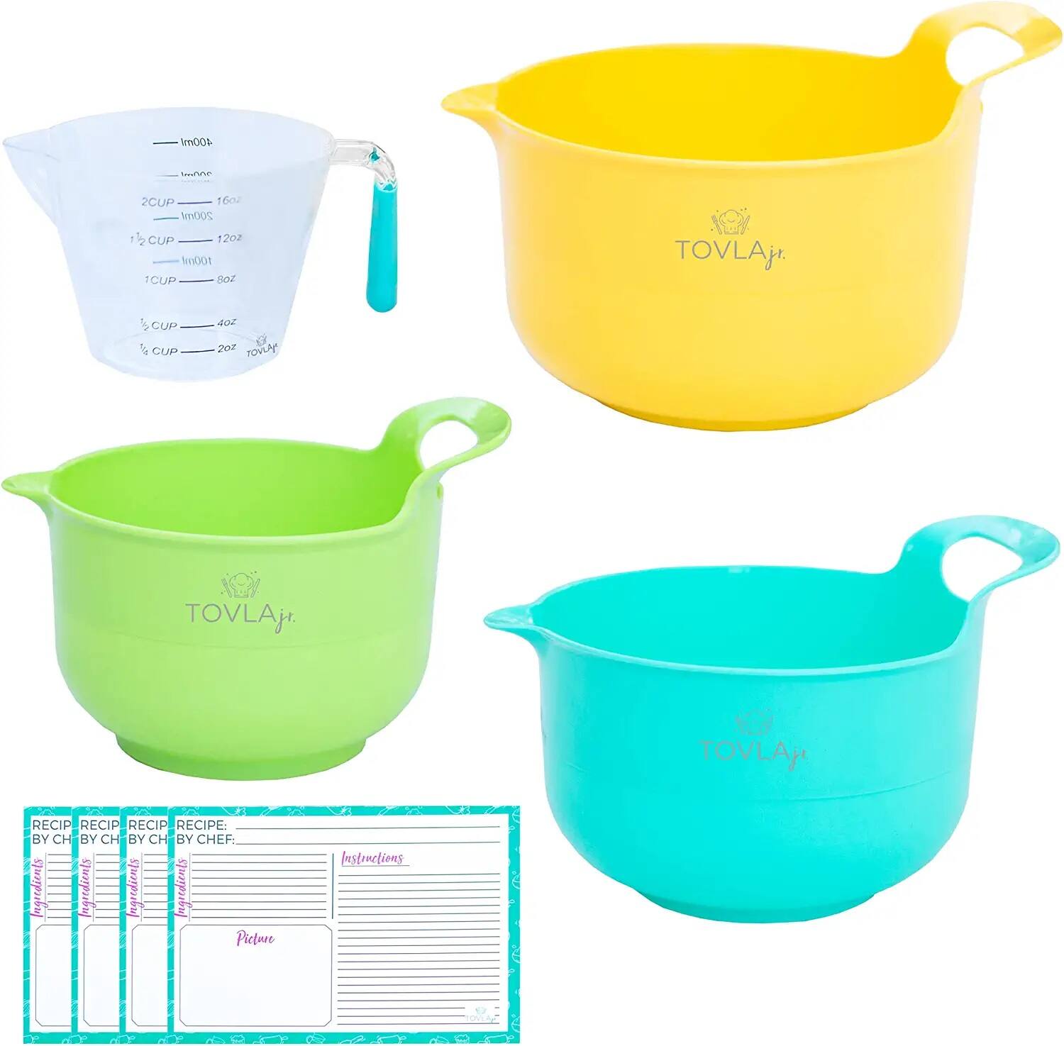 Tovla Jr - Cooking and Baking Mixing Bowl and Pitcher Set for Kids - Baking Set Supplies for The Junior Chef Kids' - Multi-colored