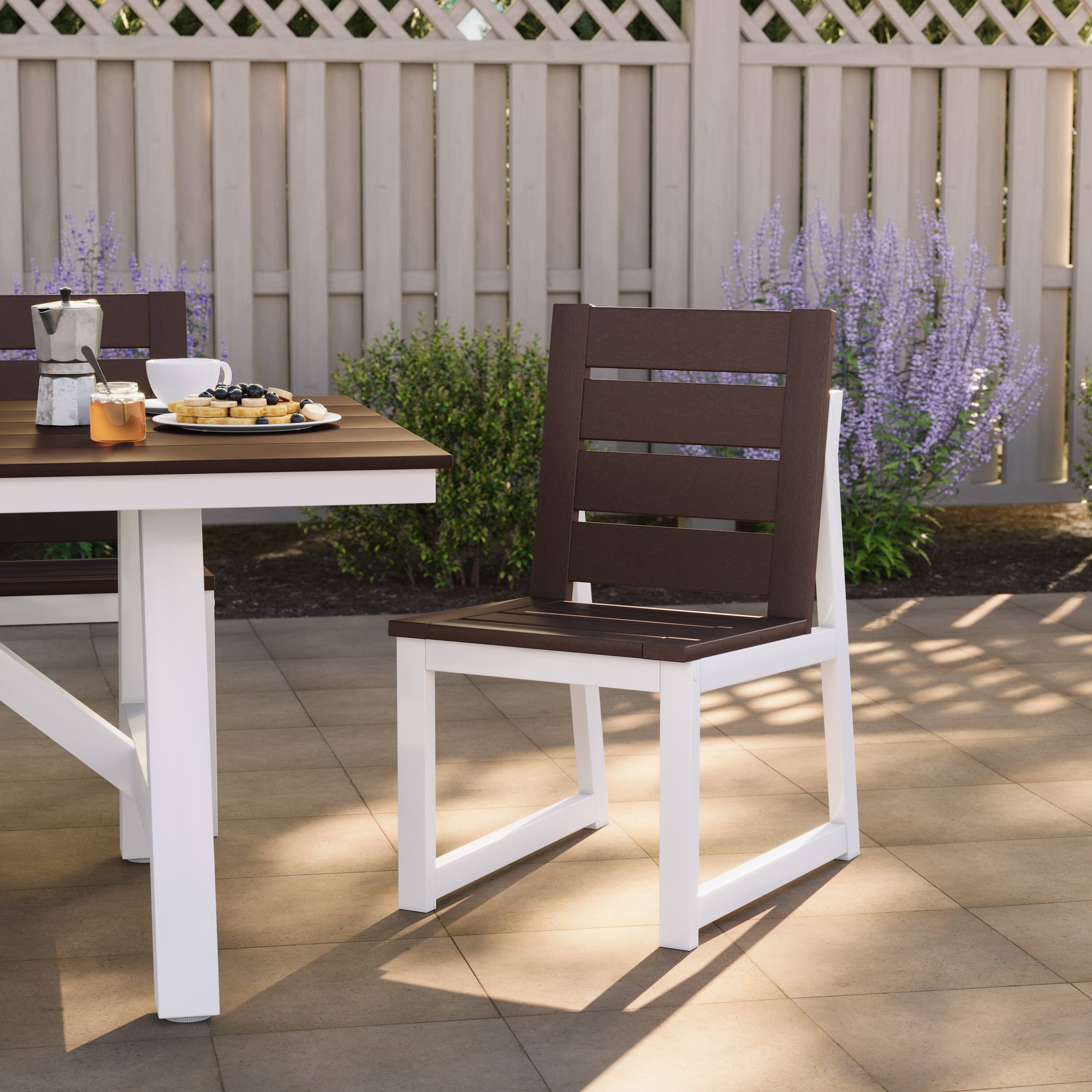 Angle. WestinTrends - WestinTrends Cape May HDPE Outdoor Patio Dining Side Chair - Dark Brown.
