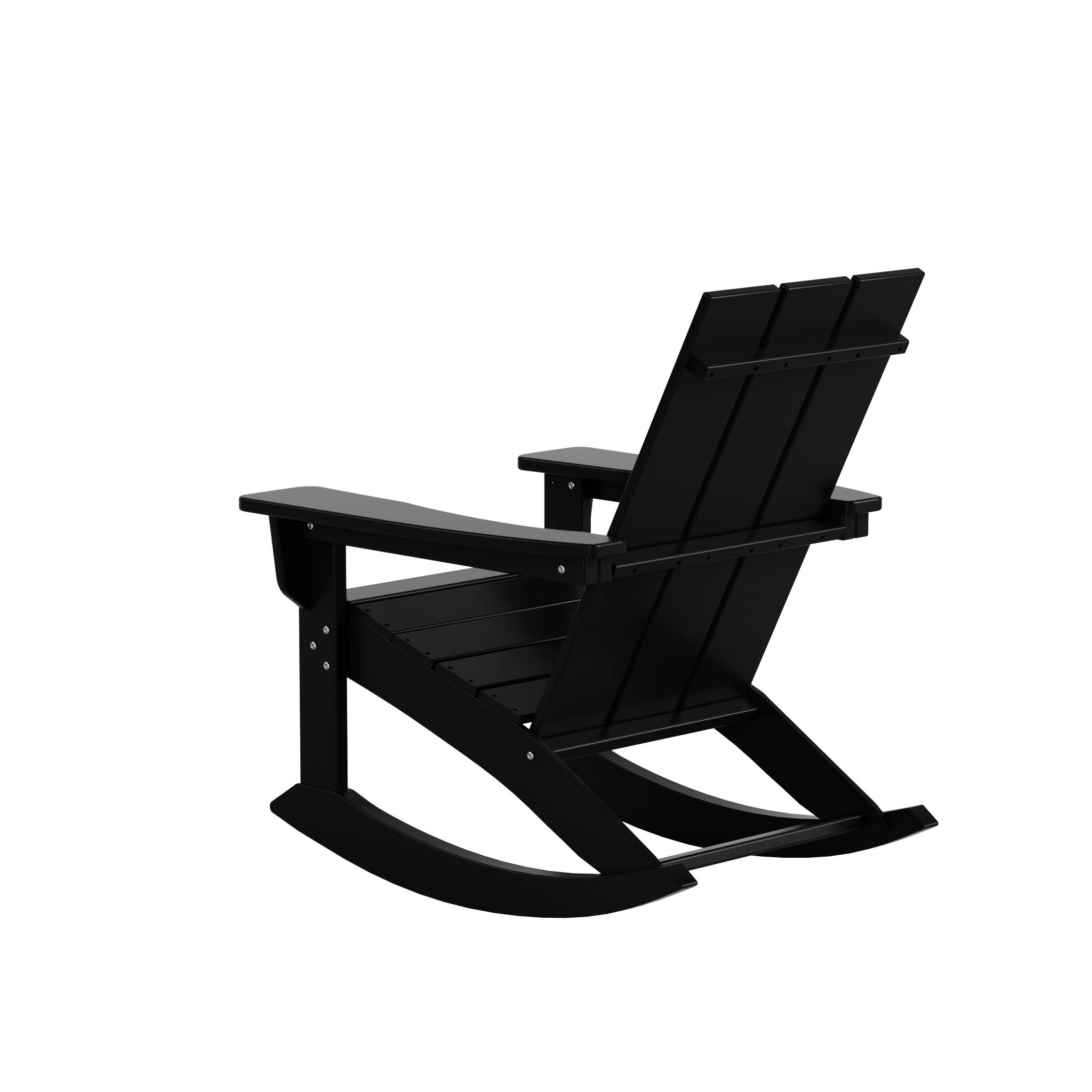 Alt View 3. WestinTrends - WestinTrends Ashore Outdoor Patio Modern Adirondack Rocking Chair - Black.