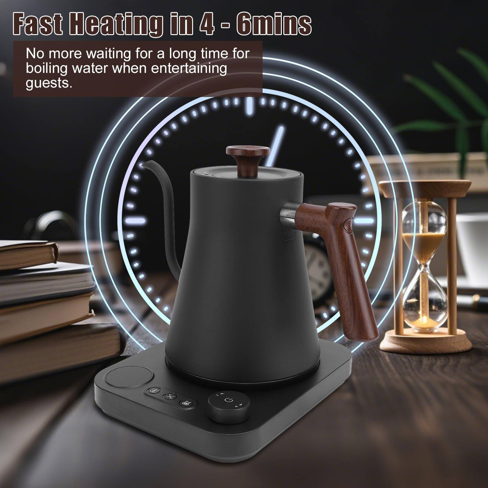 Fast Heating in 4 - 6mins  
No more waiting for a long time for boiling water when entertaining guests.