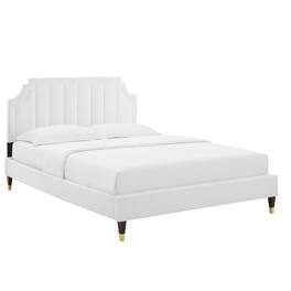 Modway - Sienna Performance Velvet Full Platform Bed - White
