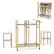 Front. Costway - 3 PCS Rolling Dining Table Set Extendable Kitchen Table 2 Stools with Wine Rack White - White and Golden.