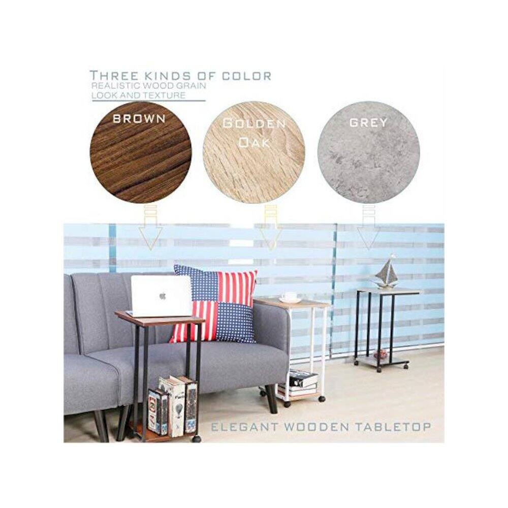 Three kinds of color: realistic wood grain look and texture. Brown, Golden Oak, Grey. Elegant wooden tabletop.