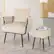 Left. Costway - Modern Dutch Velvet Accent Chair and Ottoman Set - Beige.