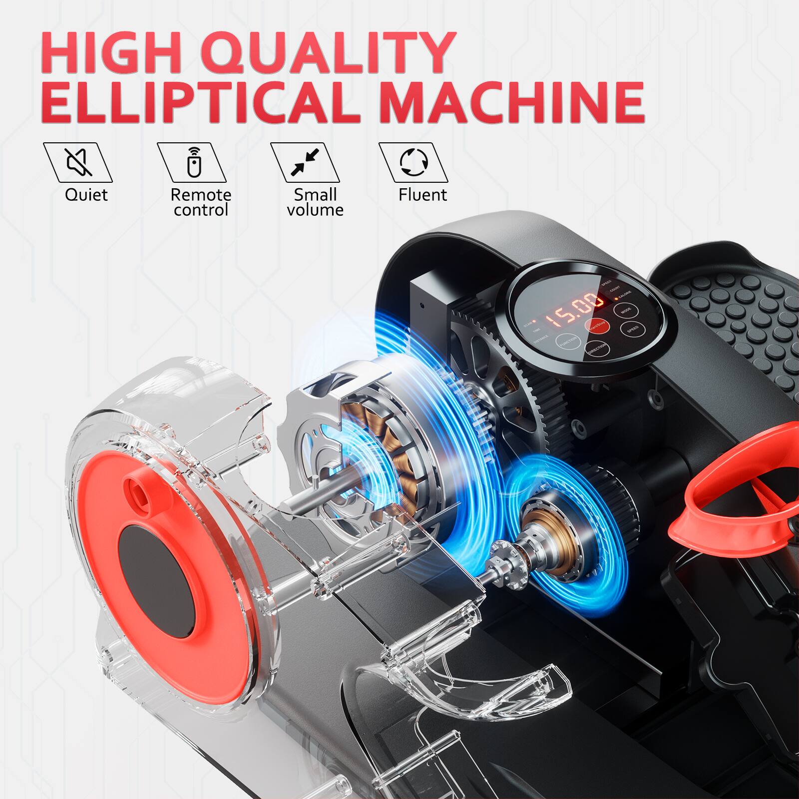 HIGH QUALITY ELLIPTICAL MACHINE  
Quiet Remote Small Fluent control volume  
15.00 - wes
