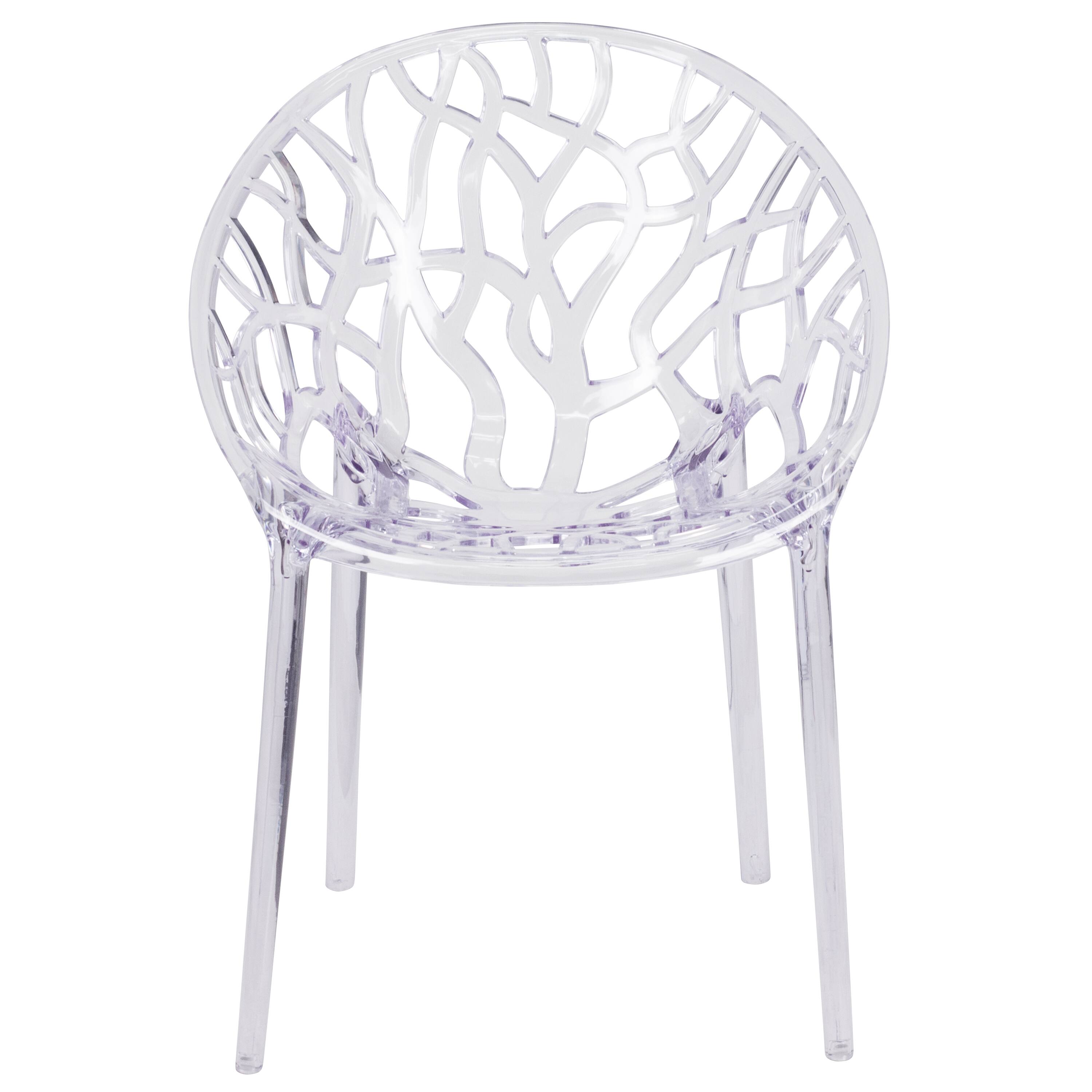 Alt View 9. Emma + Oliver - 4 Pack Transparent Stacking Side Chair - Clear.