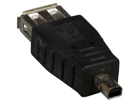 Front. Sanoxy - Sanoxy USB Type A Female to Mini B 4-pin Male Adapter - Black.