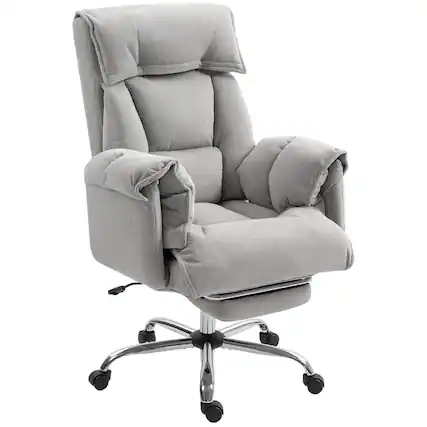 Front. Loheer - Loheer High Back Office Chair Reclining Desk Chair with Footrest Ergonomic Computer Chair Light Taupe Gray - Light Taupe Gray.