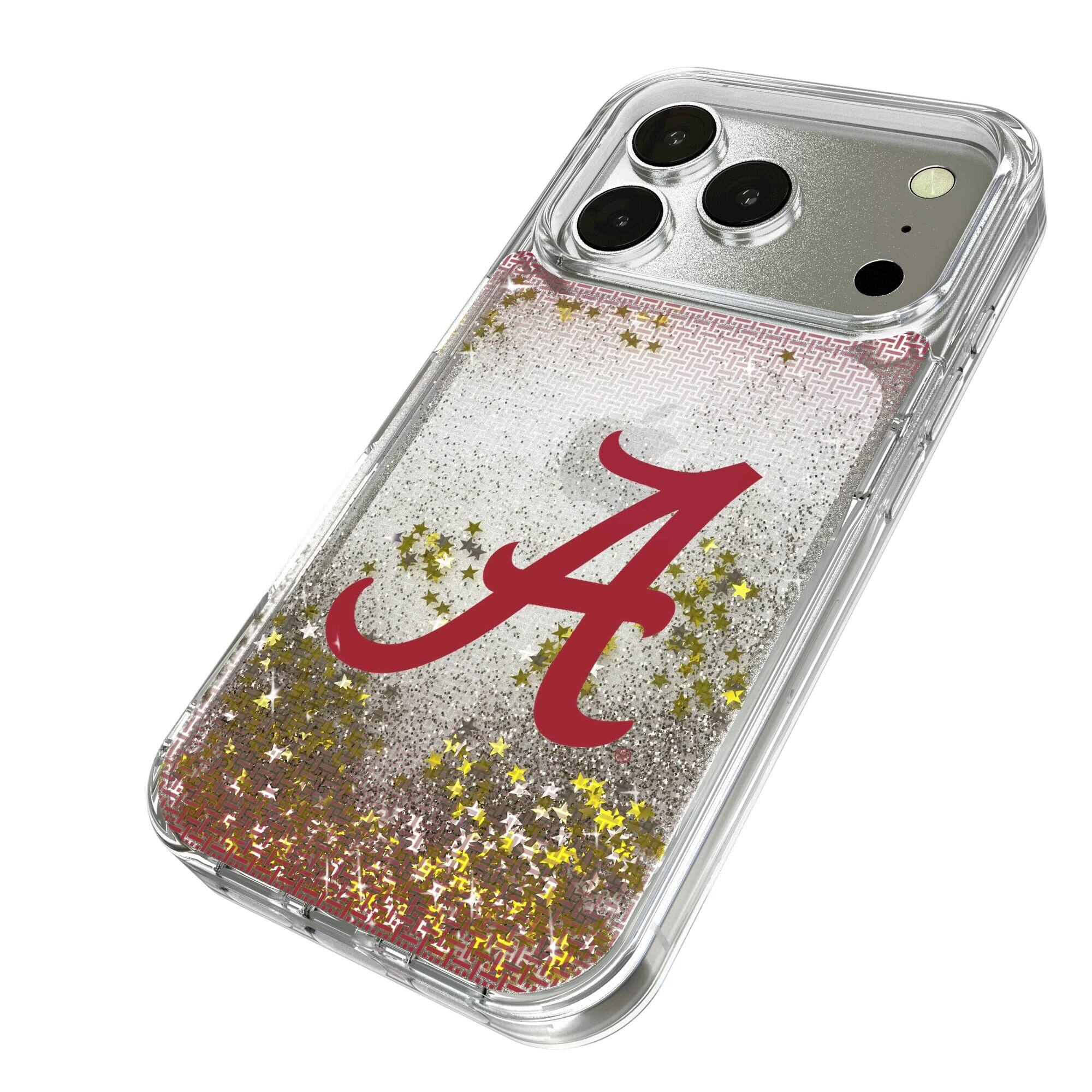 Alt View 1. Keyscaper - Alabama Crimson Tide Linen Logo iPhone Glitter Case - 16 - Multicolor.