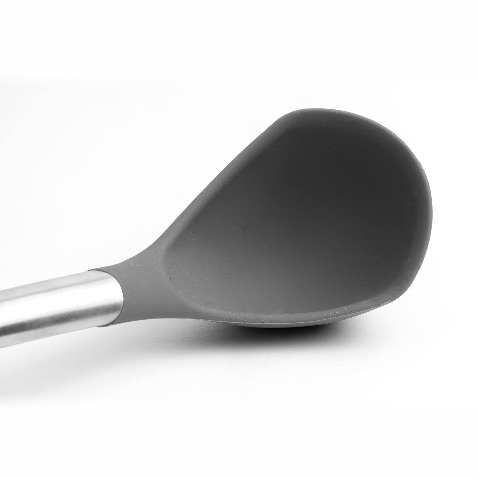 Alt View 1. Cuisipro - Silicone & Stainless Steel 12.25-Inch Ladle, Gray - Gray.
