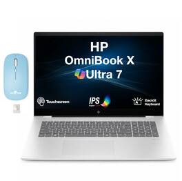 HP - OmniBook X Laptop 17.3 FHD Display (Ultra 7-256V, 16GB, 512GB SSD, Win 11 Home) w/Dockztorm Wireless Mouse - Glacier Silver