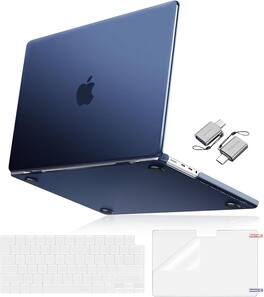 mosiso - Case for MacBook Pro 14 inch 2026-2021 Ultra-Thin Hard Case with Keyboard Skin Screen Protector Type C - Midnight Blue