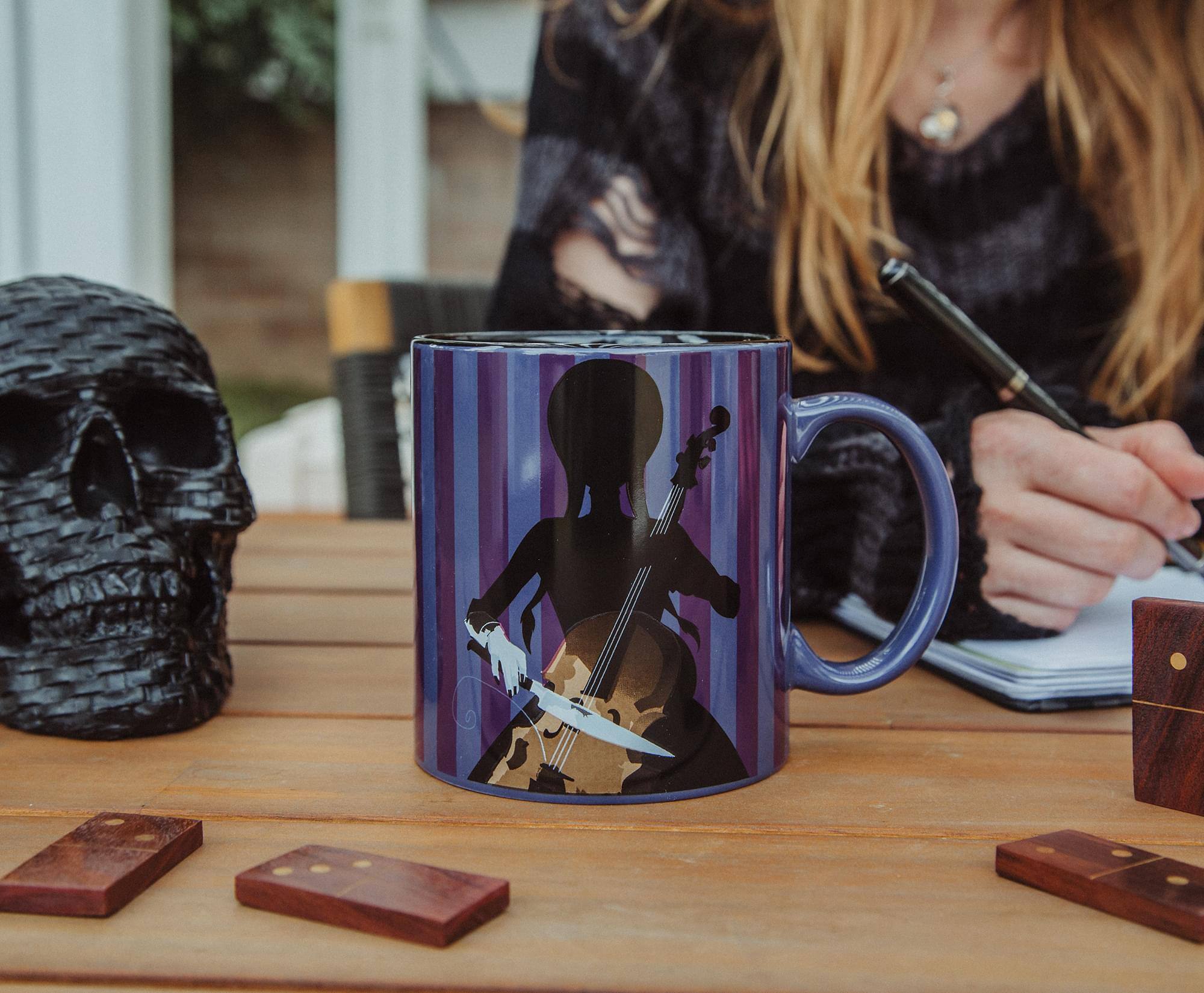 Alt View 10. Silver Buffalo - Addams Family Wednesday Cello Silhouette Ceramic Mug | Holds 20 Ounces - Purple.