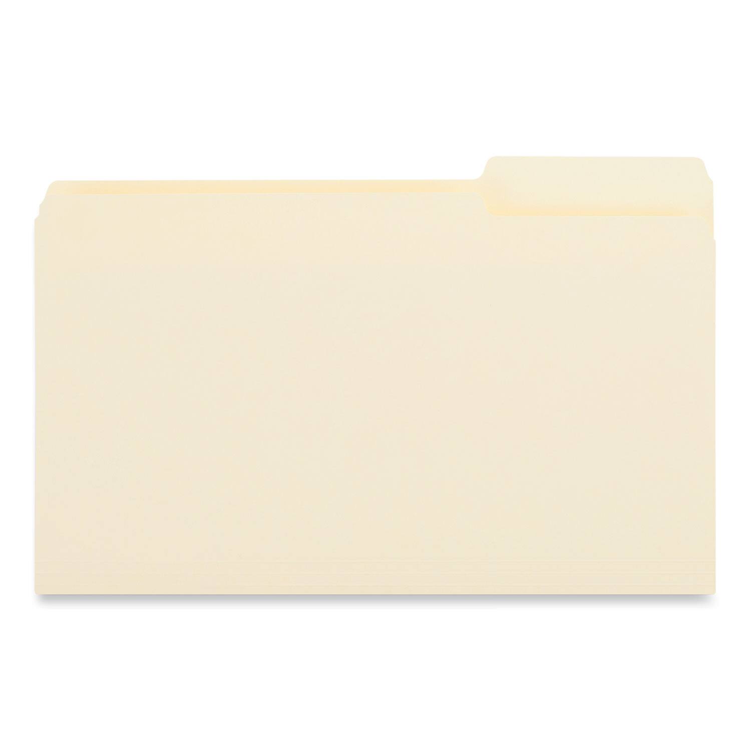 Left. Universal - Top Tab File Folders, 1/3-Cut Tabs: Right Position, Legal Size, 0.75" Expansion, Manila, 100/Box.
