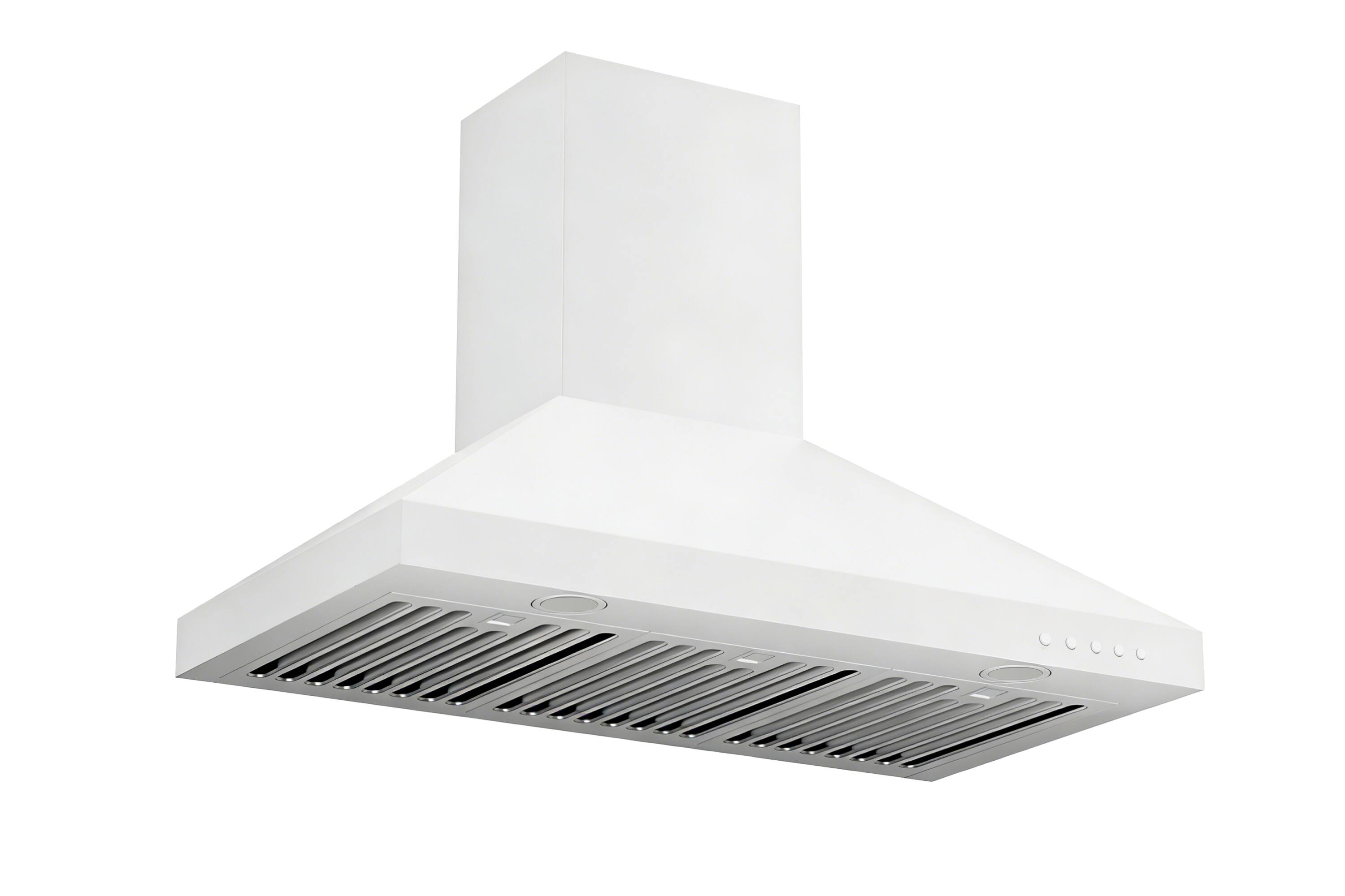 Alt View 3. Hauslane - Hauslane WM-530 36-in Convertible Matte White Wall-Mounted Range Hood (Charcoal Filters Included) - Matte White.
