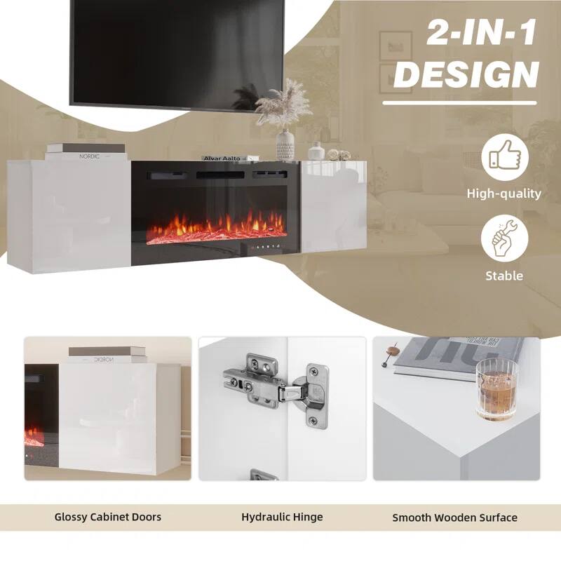 2-IN-1 DESIGN  
NORDIC Alvar Aalto C.E.  

- High-quality  
- Stable  
- Glossy Cabinet Doors  
- Hydraulic Hinge  
- Smooth Wooden Surface