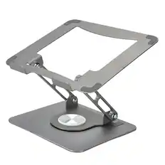 Front. Uncaged Ergonomics - Adjustable Swivel Laptop Stand for Desk - Space Gray.