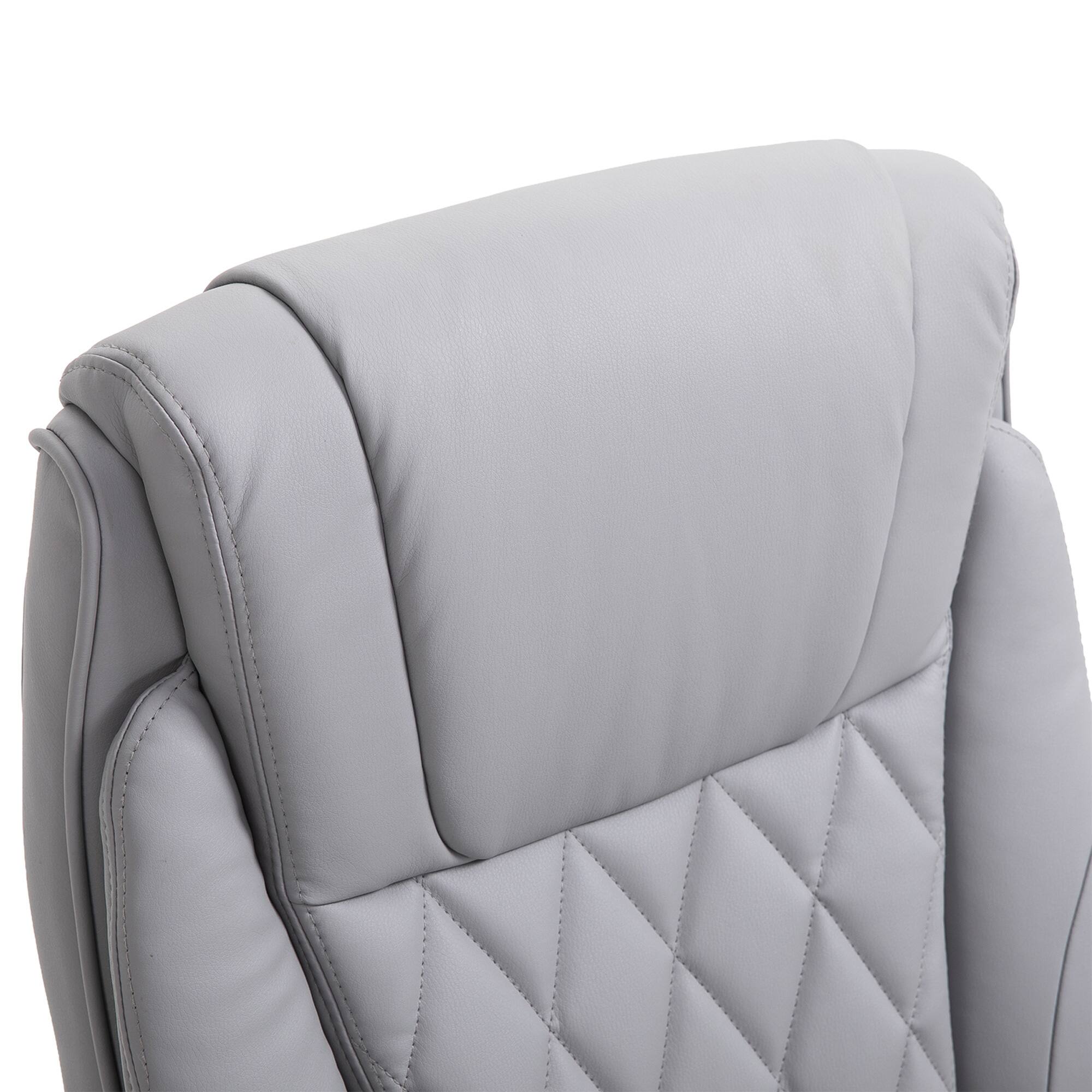 Alt View 8. Vinsetto - High Back 360° Swivel Ergonomic Home Office Chair with Flip Up Arms, Faux Leather Computer Desk Rocking Chair - Grey.