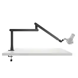 Mount-It! - Premium Microphone Boom Arm with Detachable Riser Column, Full Motion Adjustment & Cable Management - Black