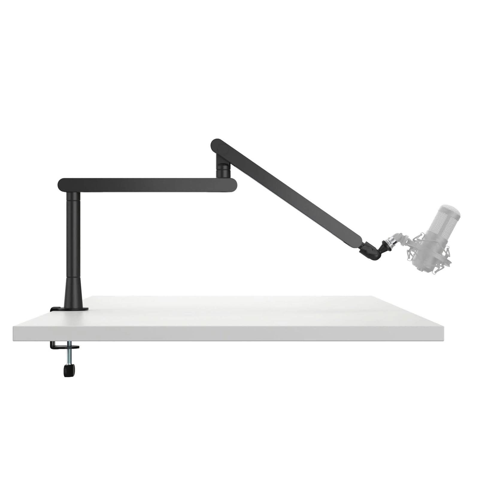 Front. Mount-It! - Premium Microphone Boom Arm with Detachable Riser Column, Full Motion Adjustment & Cable Management, Black - Black.