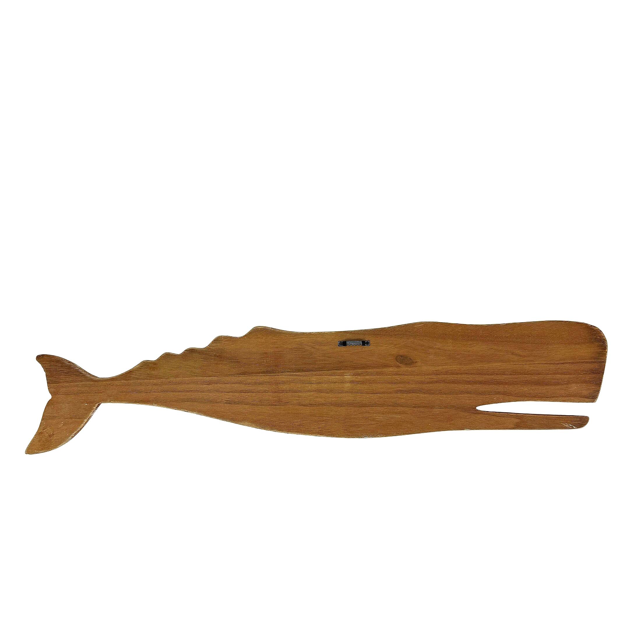Alt View 2. Things2Die4 - Wood Whale Wall Sculpture Coastal Whitewashed 29in Hanging Decor Art - Natural.