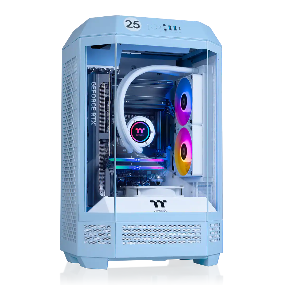 Thermaltake - LCGS Reactor 7870H Gaming Desktop AMD Ryzen 7 7800X3D, 32GB DDR5 Memory, NVIDIA GeForce RTX 5070, 2TB NVMe M.2 - Blue