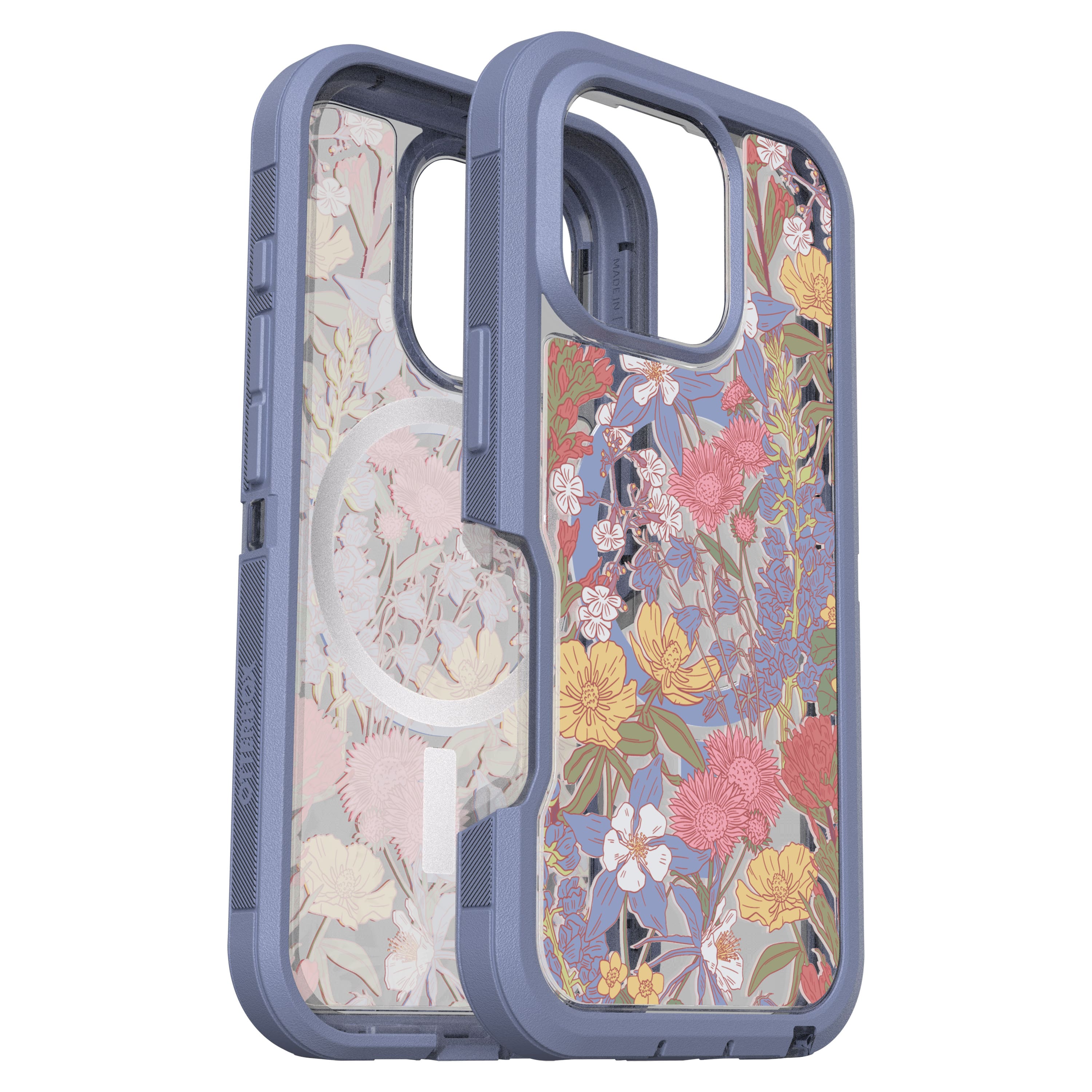 Front. OtterBox - Defender Series Pro XT Hard Shell for MagSafe for Apple iPhone 16 Pro - Wildflowers.