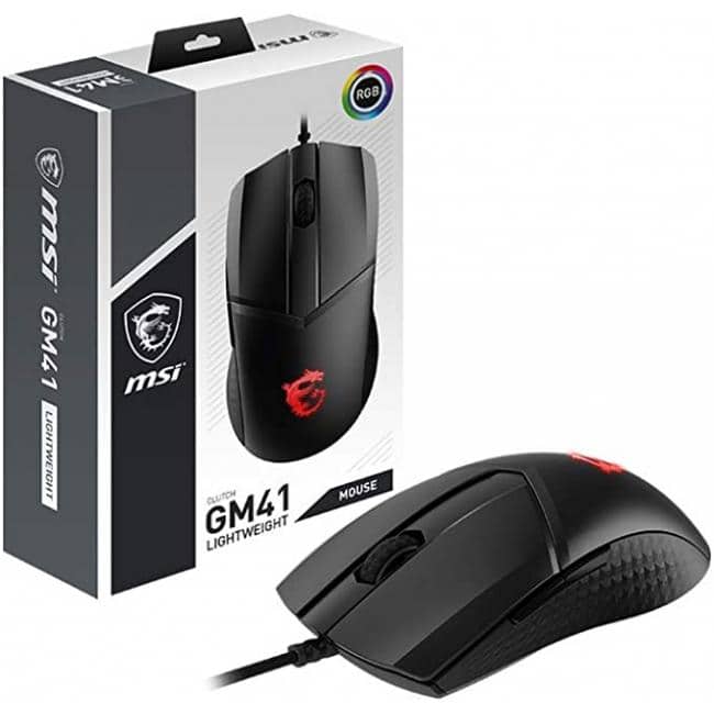 MSI - CLUTCH GM41 Lightweight V2 Gaming USB Gaming Mouse - NVIDIA Reflex Compatible - OMRON Switches Rated for 60 Million - Wired - Unknown