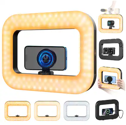 Front. PRIMEPLUS - 8000mAh LED Ring Light for Phone, Handheld Stabilizer & Video Rig for Smartphone, Camera, Action Cam, Vlog, TikTok.