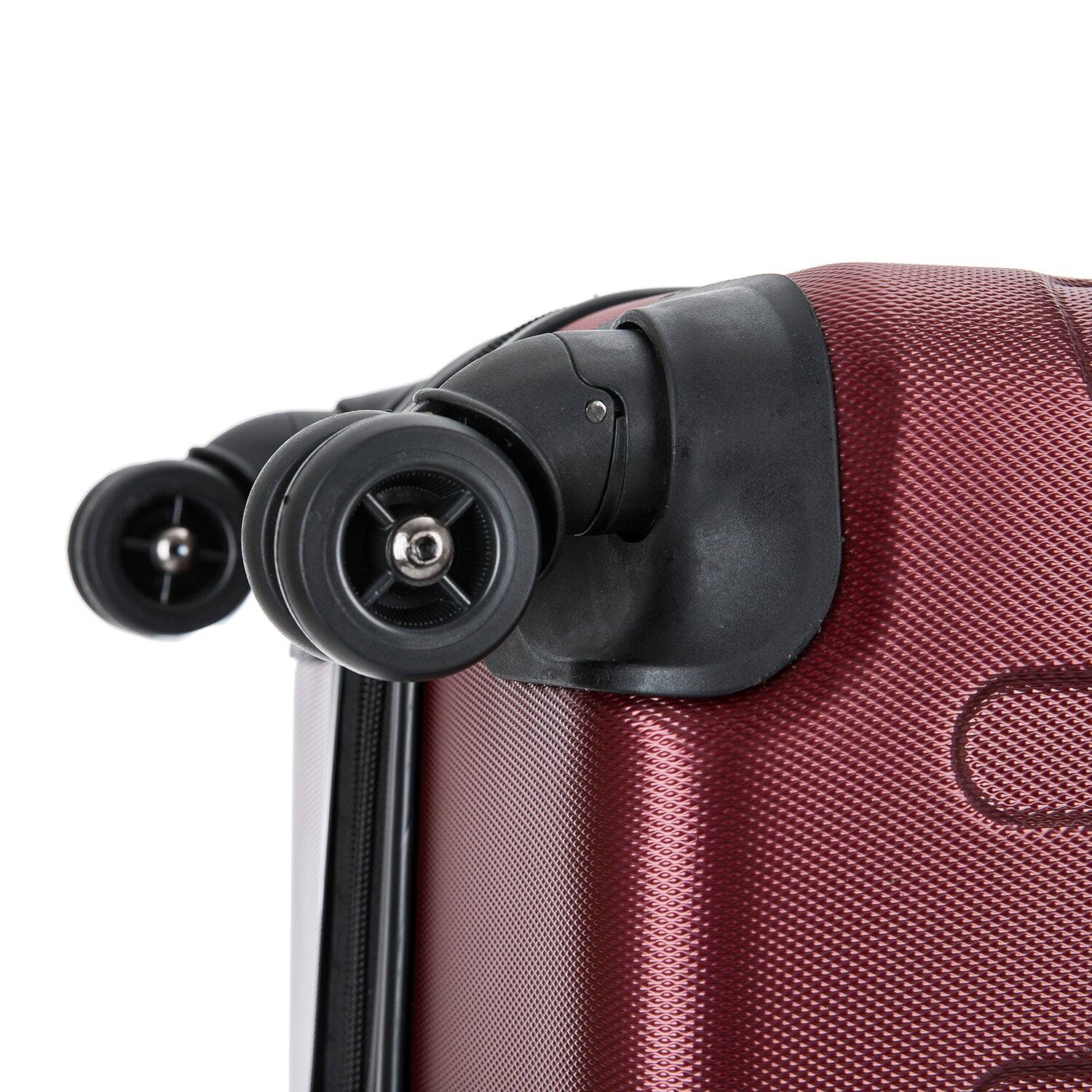 Alt View 4. DUKAP - Intely Smart Hardside 3 Piece Luggage Set 20"/28"/32" + USB Port + integrated weight scale - WINE.