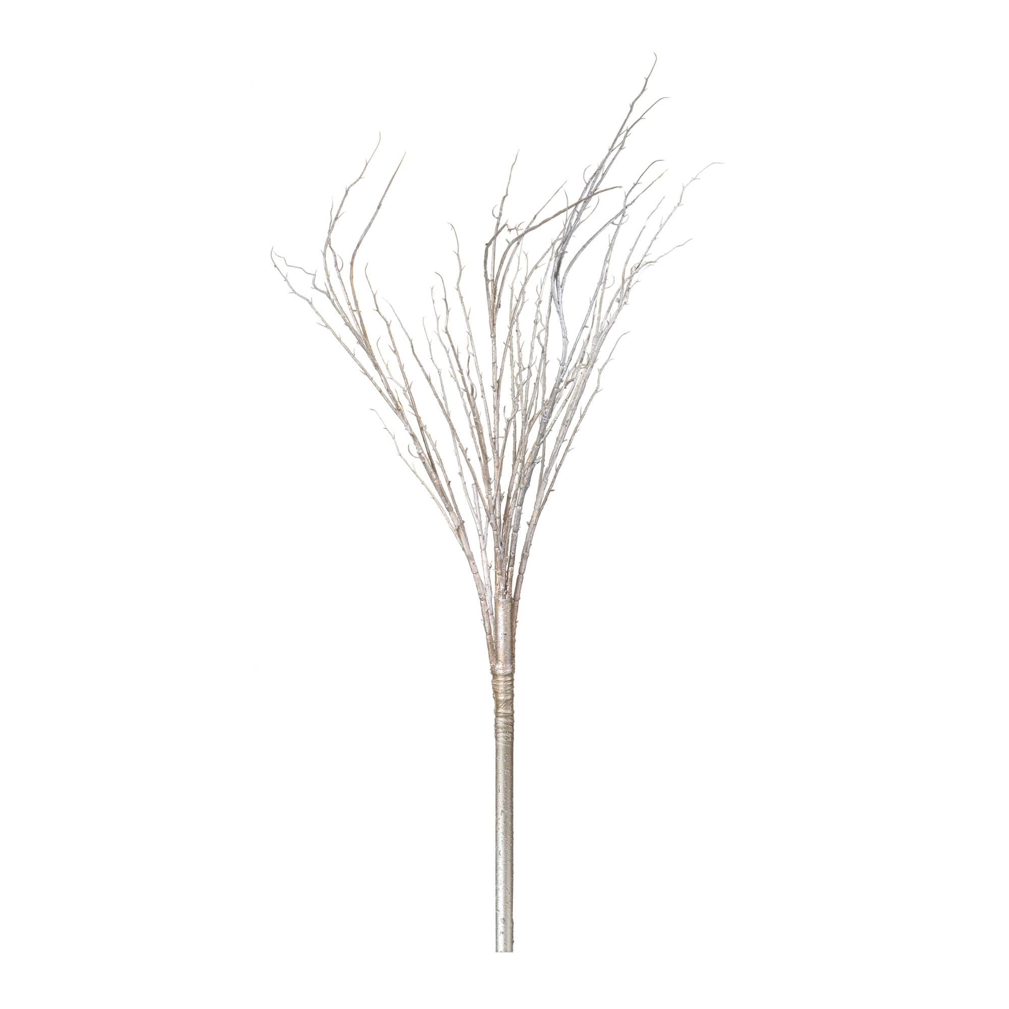 Angle. BreeBe - Snowy Flocked Branch (Set of 2) - Silver.