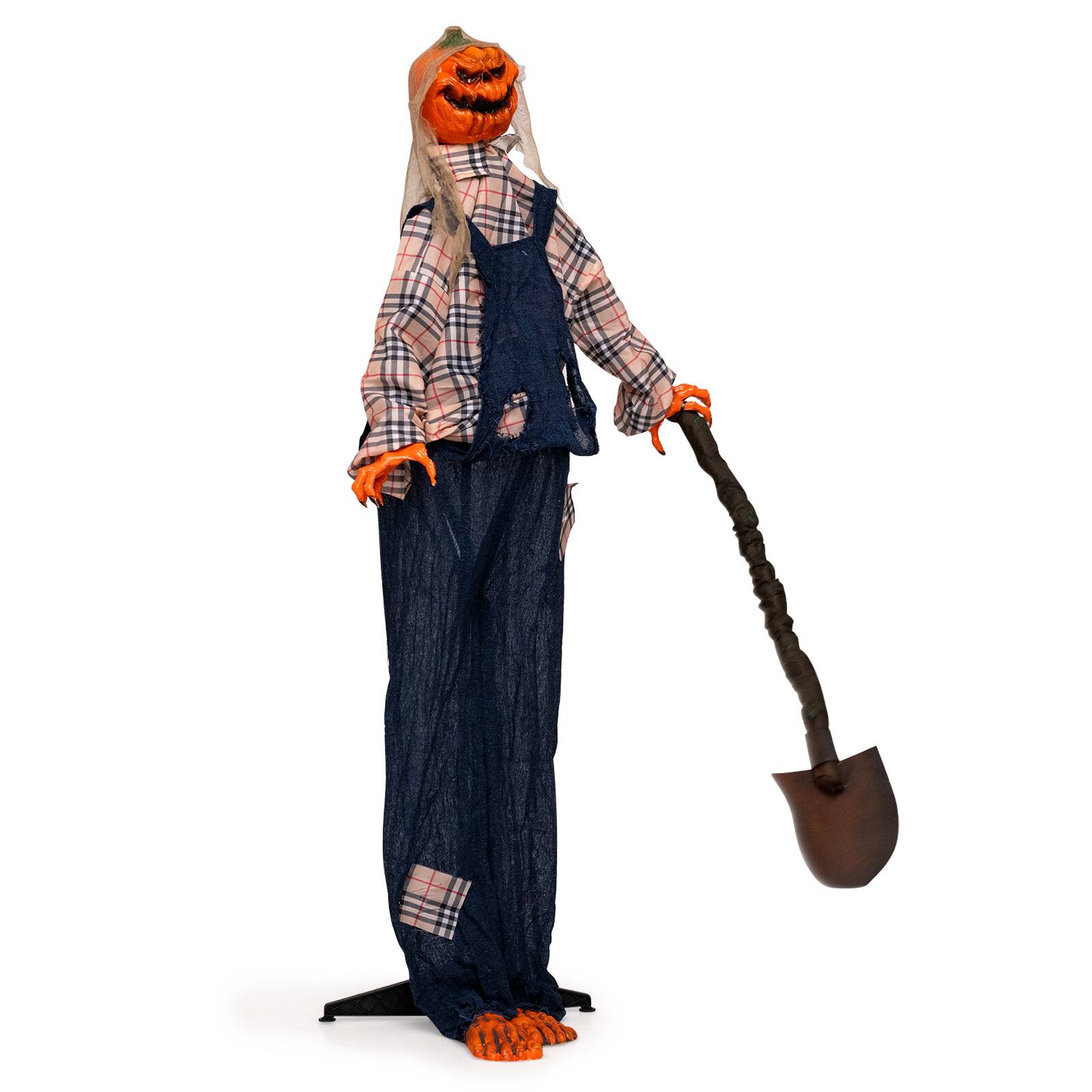 Alt View 1. Costway - Costway 5.3 ft Lighted Standing Pumpkin Man with Waving Hands Moving Head Prop for Farm - Multicolor.