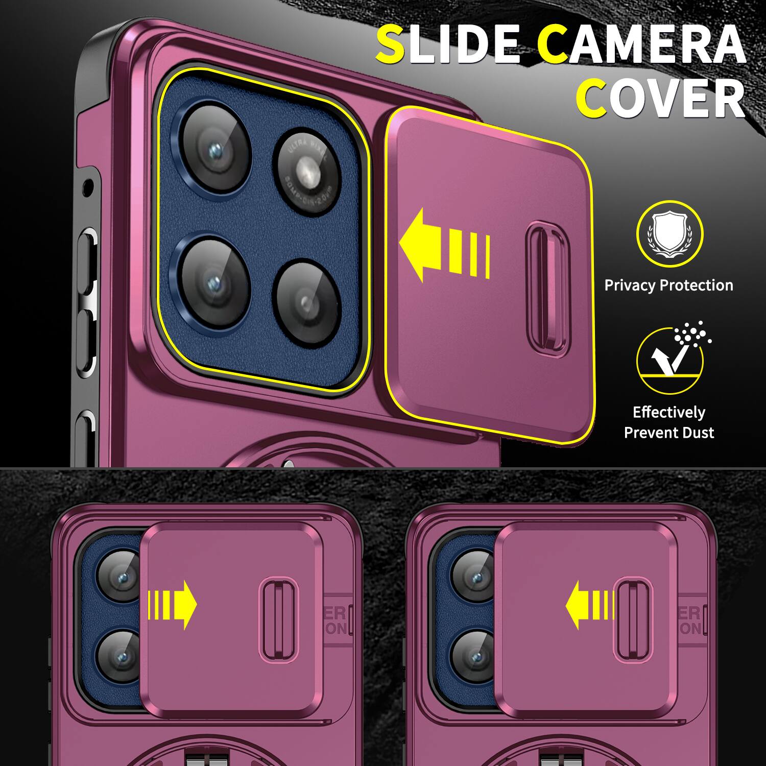 SLIDE CAMERA COVER

Privacy Protection
Effectively Prevent Dust