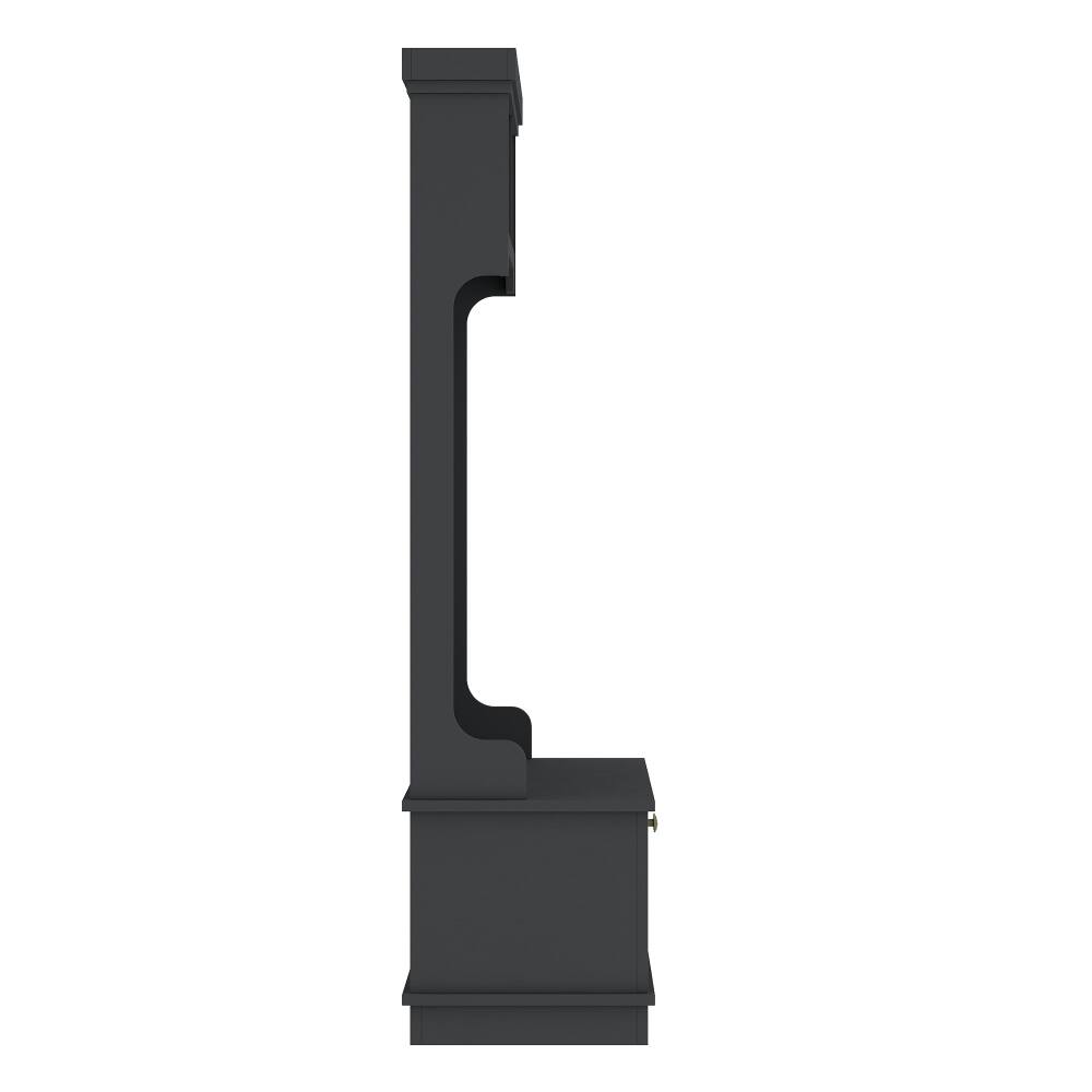 Alt View 7. Loheer - Loheer Black Hall Tree with Shoe Bench, 4-in-1 Entryway Coat Rack, 64.4 Inch - Black.