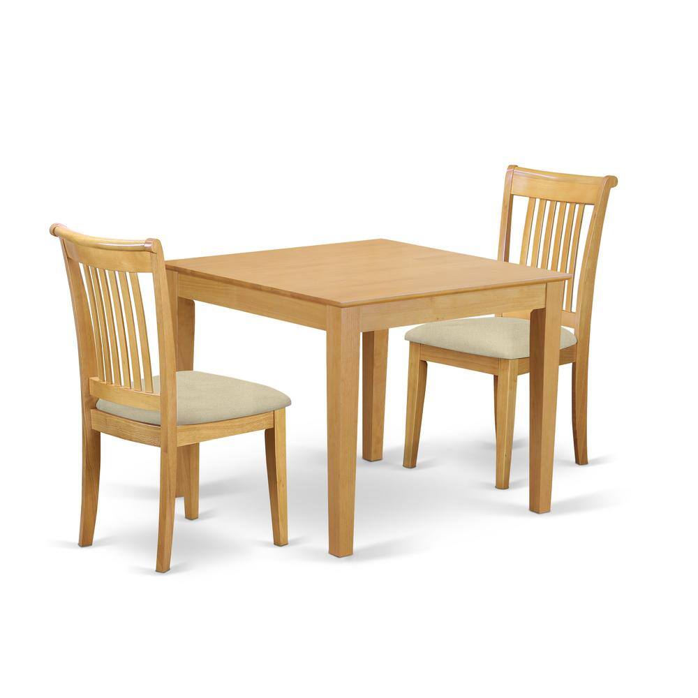 Back. East West Furniture - Dining Room Set Oak - Brown.