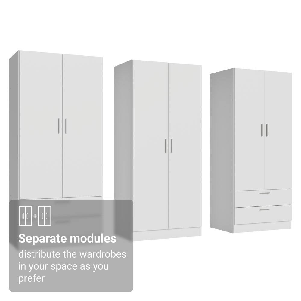 Separate modules distribute the wardrobes in your space as you prefer