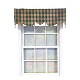 RLF Home - 100% PolyesterCollette Squares Shaped Fully lined Windows Rod Pocket Valance 51" x 15" - Green