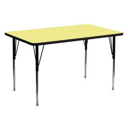 Emma + Oliver - 30x60 Rectangle Laminate Adjustable Activity Table - Yellow