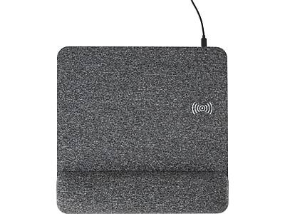 Front. Allsop - PowerTrack Plush Foam Non-Skid Wireless Charging Mouse Pad, Gray - Gray.